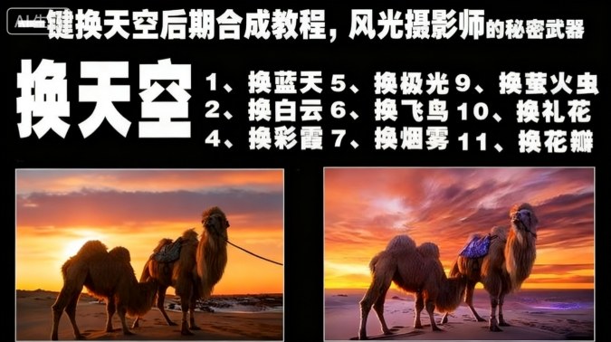 一键换天空后期合成教程,风光摄影师的秘密武器-云极创投