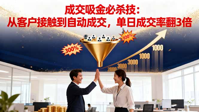 吸金成交营销必杀技:从客户接触到自动成交,单日成交率翻3倍-云极创投