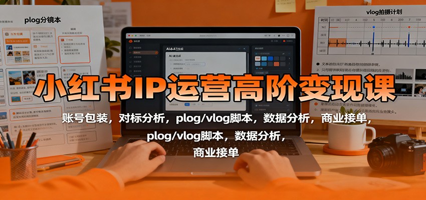 小红书IP运营高阶变现课:账号包装,对标分析,plog/vlog脚本,数据分析,商业接单-云极创投