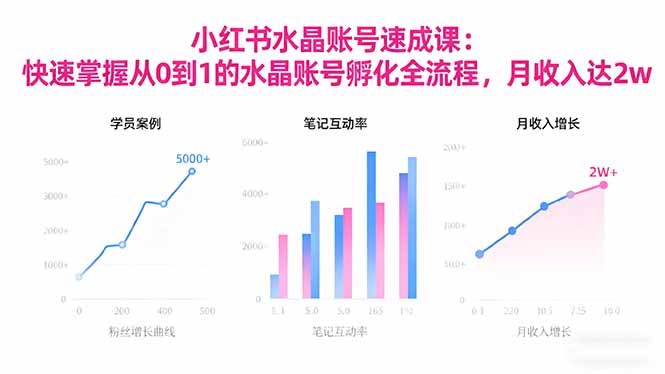 2025小红书水晶账号速成课:快速掌握从0-1水晶账号孵化全流程,月收入达2w-云极创投