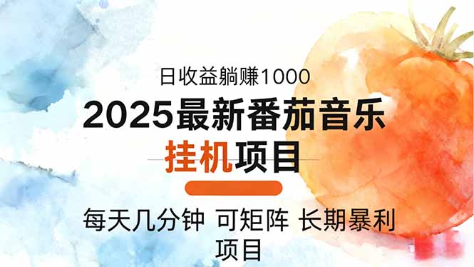 2025年最新番茄音乐人挂机项目,每天几分钟,月入1000+,可矩阵,一台...-云极创投