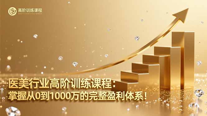 医美行业高阶训练课程:掌握从0到1000万的完整盈利体系!-云极创投