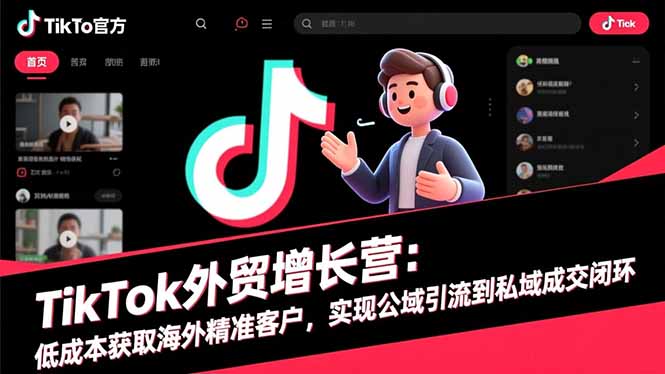 TikTok外贸增长营:低成本获取海外精准客户,实现公域引流到私域成交闭环-云极创投